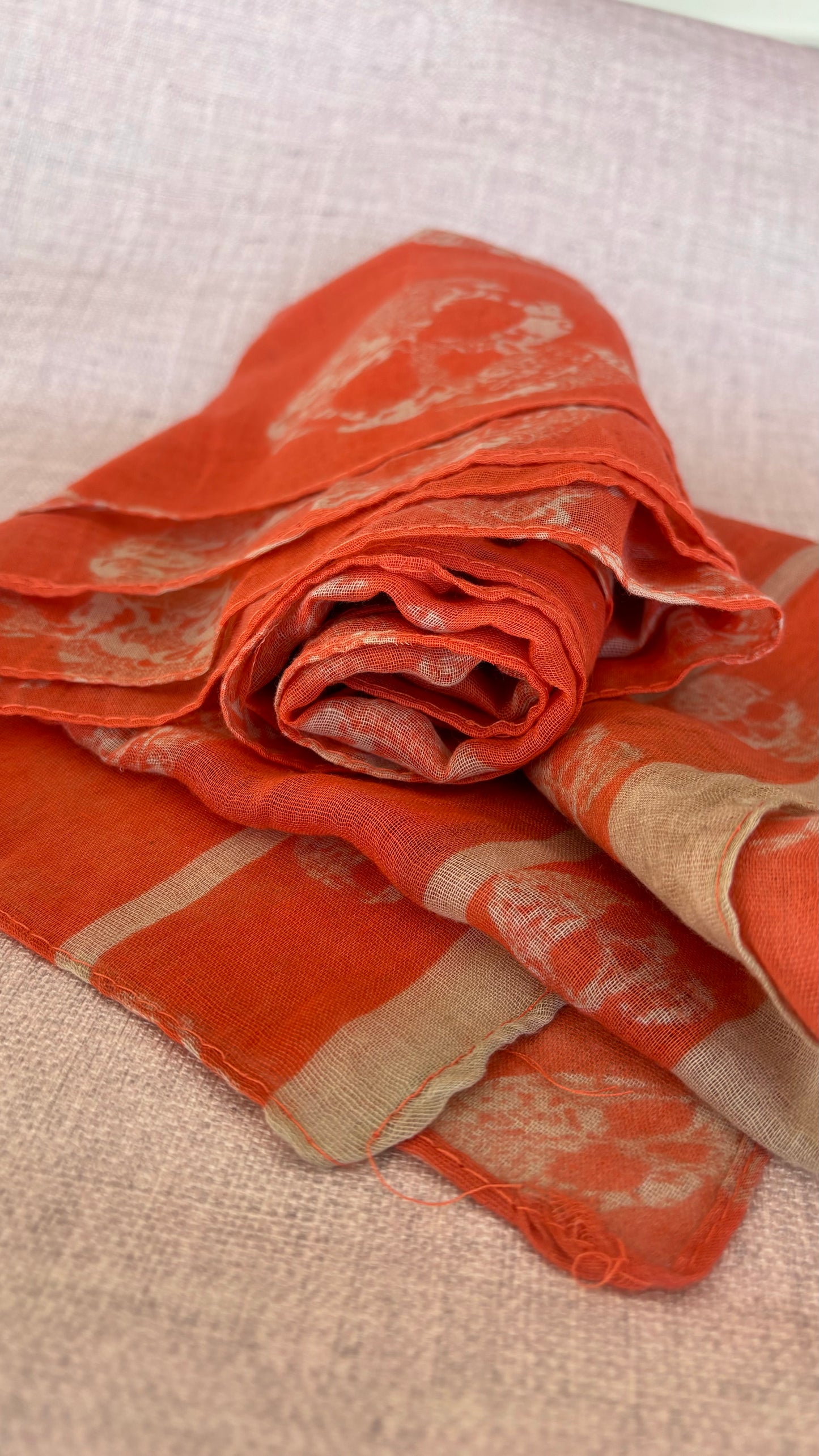 Pashmina salmón con diseño