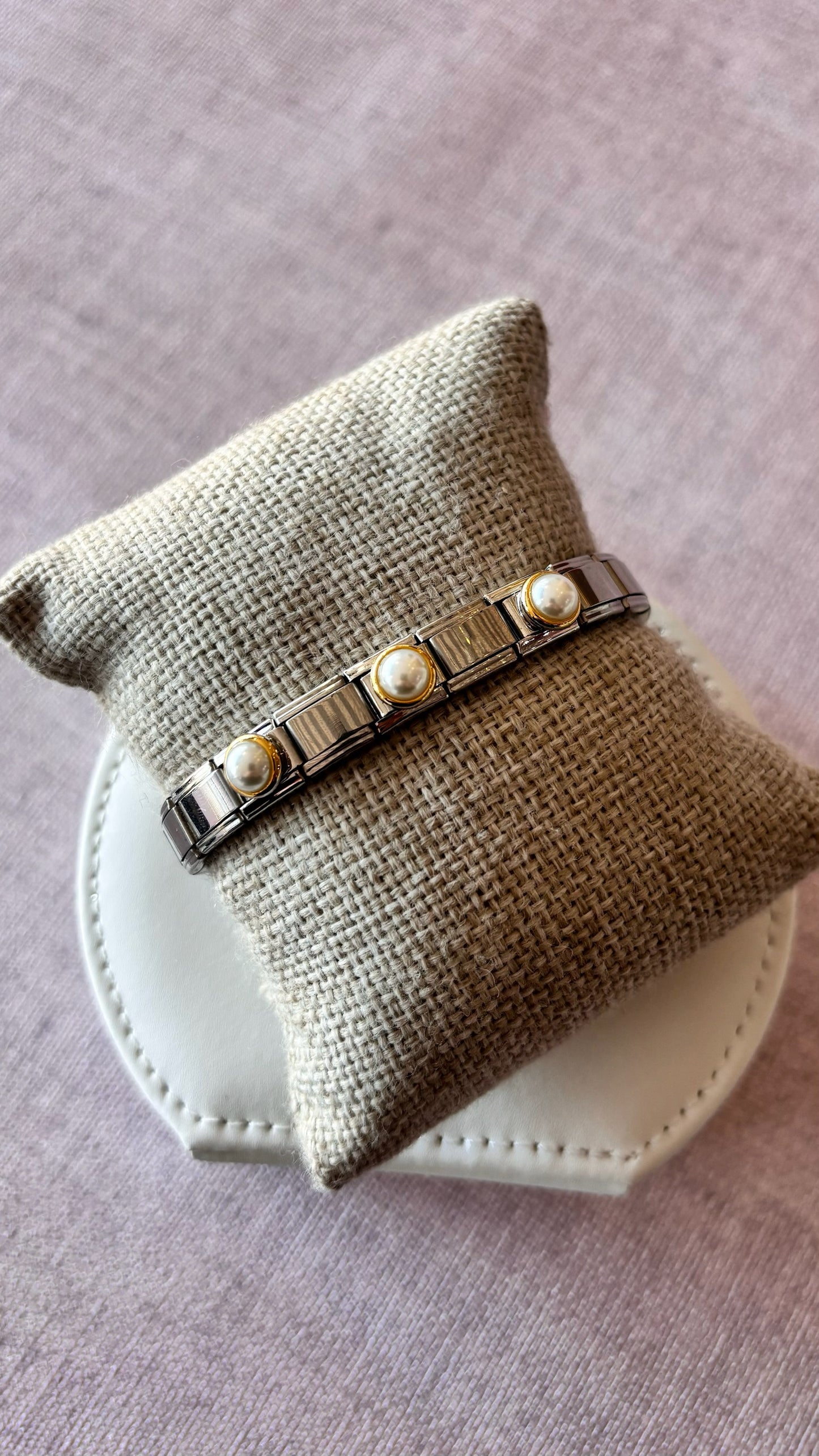 Pulsera italiana con perlas