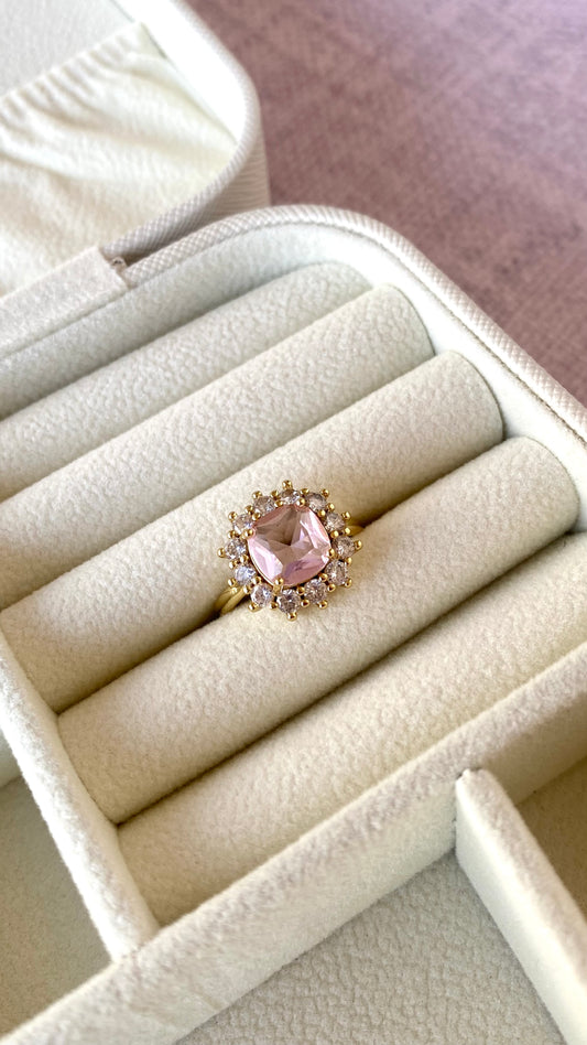 Anillo piedra rosa