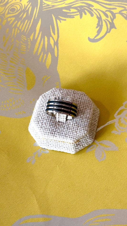 Anillo de líneas negras